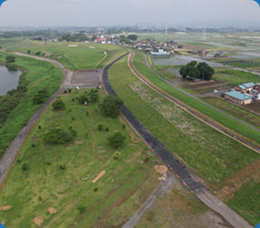 渡良瀬川左岸船津川町高水護岸工事